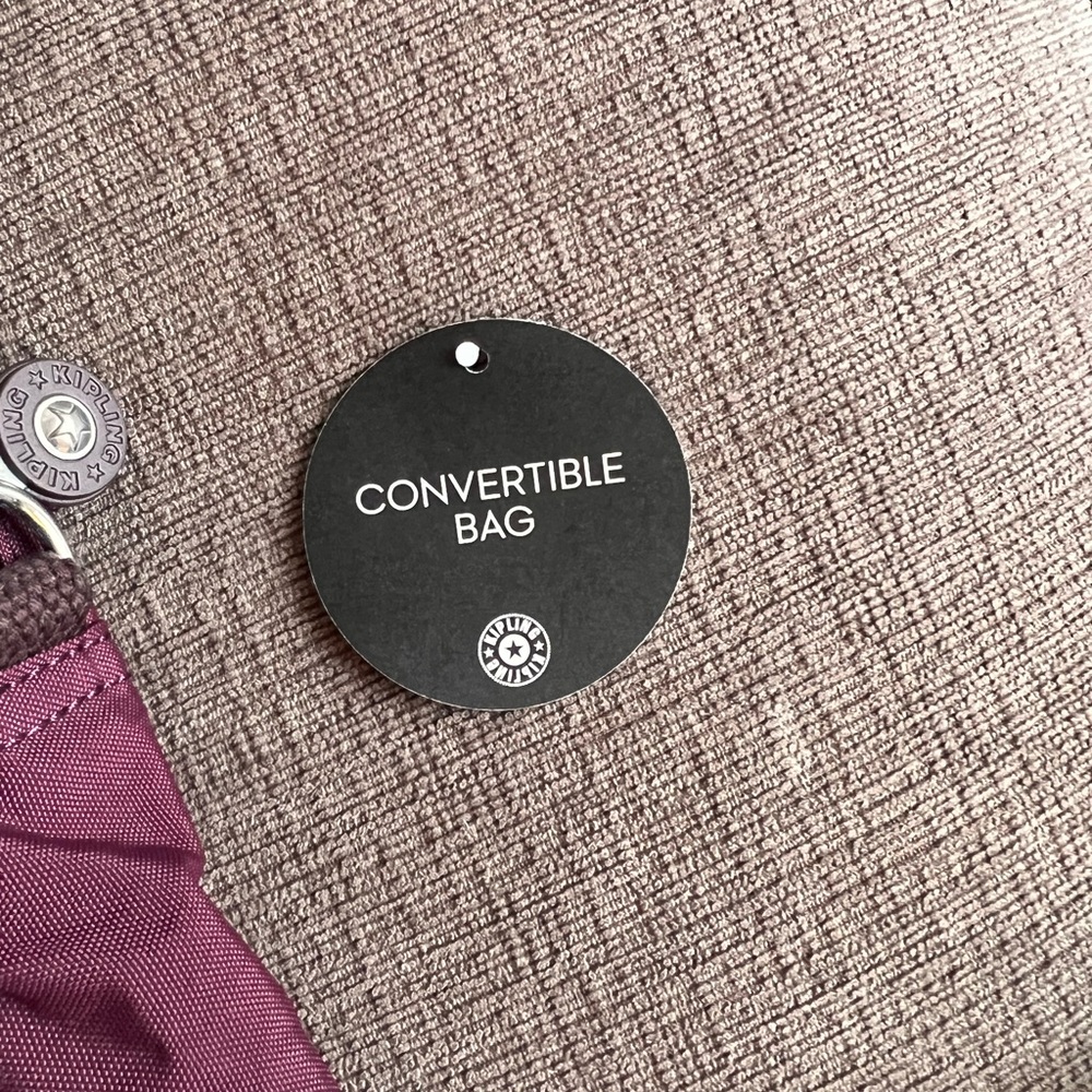 Kipling Convertible Backpack/crossbody/ShoulderBag in Dark Plum, NWT - Picture 2 of 13